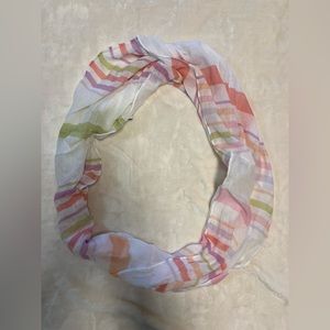 Beautiful Light Linen Looped Multi-Colored Scarf/Wrap.